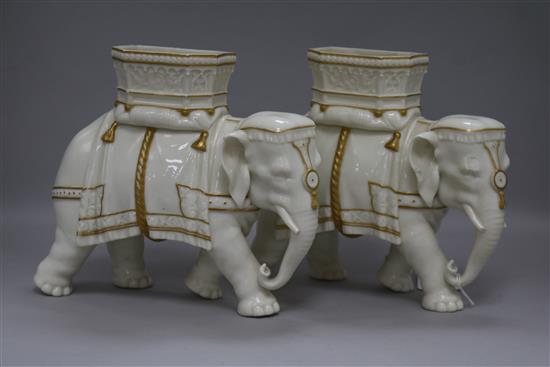 A pair of Worcester elephant vases height 26cm width 23cm